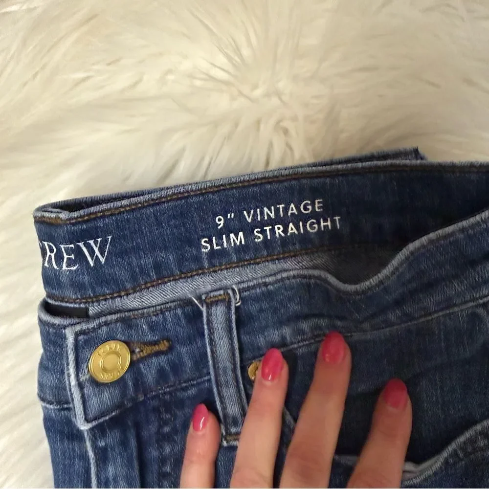 J. Crew High Rise 9inch Vintage Slim Straight Blue Women's Jeans - Size 29 - Picture 2 of 4